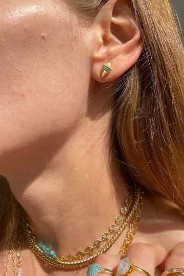 TAROT EARRINGS- WHITE JADE + TURQUOISE